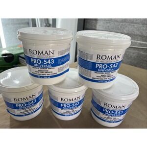 Five 32oz. New ROMAN PRO-543 Universal Wallpaper & Boarder Adhesive 160 oz Total